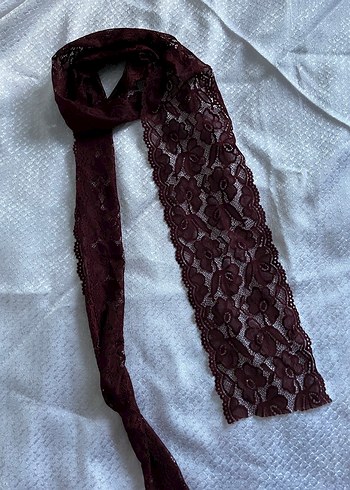 fransız dantel Y2K fular skinny scarf - Görsel 4