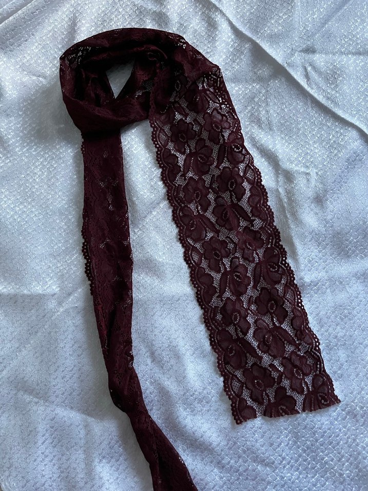 fransız dantel Y2K fular skinny scarf - Görsel 4