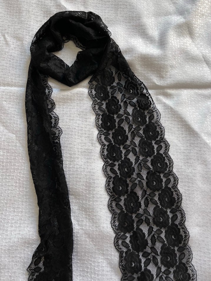 fransız dantel Y2K fular skinny scarf - Görsel 3