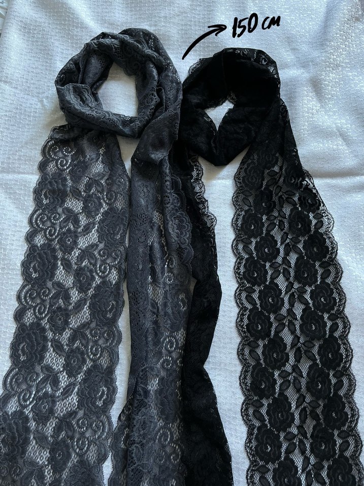 fransız dantel Y2K fular skinny scarf - Görsel 2