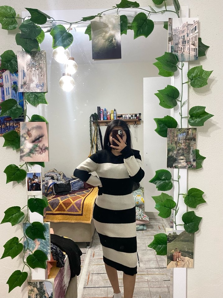 Uzun triko elbise - Görsel 2