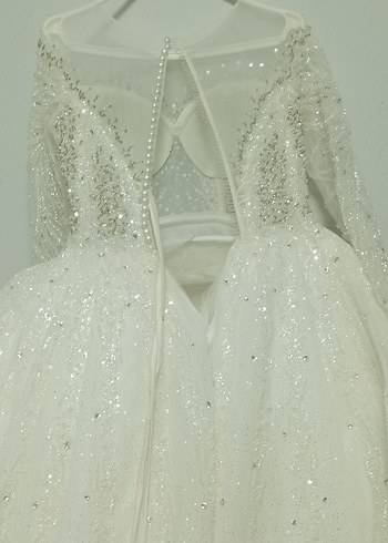 İnci Detaylı Beyaz Straplez Denizkızı Gelinlik - Görsel 5