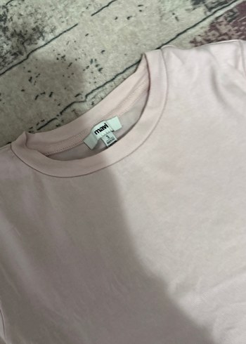 s Beden Pembe Kısa Kollu Basic Kadın crop