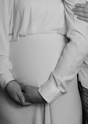 Uzun Kollu V Yaka Beyaz Kadın Elbise - Görsel 3