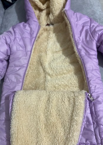 Mor Kürklü Bebek Kış Tulumu - Görsel 3