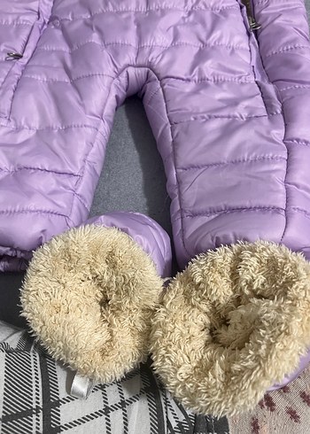 Mor Kürklü Bebek Kış Tulumu - Görsel 5