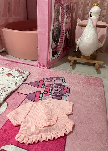 Kız Çocuk Pembe Triko Kolsuz Hırka - Görsel 2