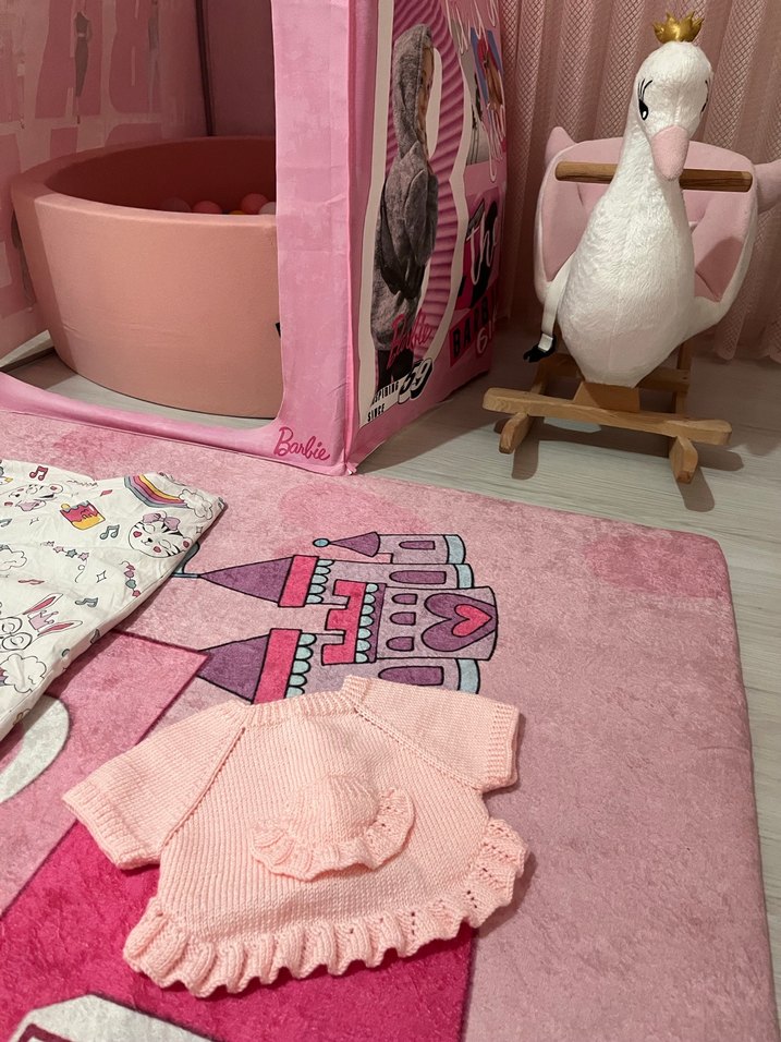 Kız Çocuk Pembe Triko Kolsuz Hırka - Görsel 2