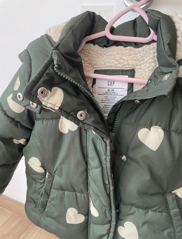 Yeşil Kürklü Kız Çocuk Montu - Görsel 5