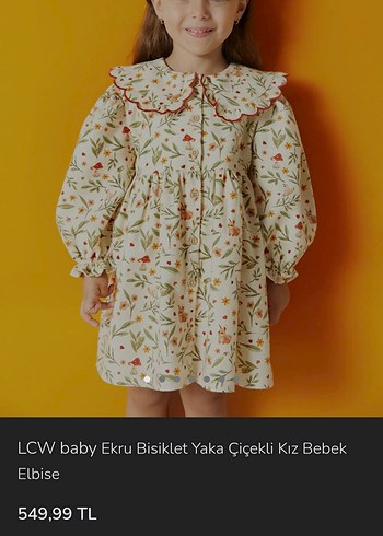 Sarı Çiçek Desenli Fırfırlı Kız Elbisesi - Görsel 6