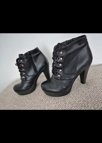 Kadın Siyah Platform Topuklu Bot - Görsel 4