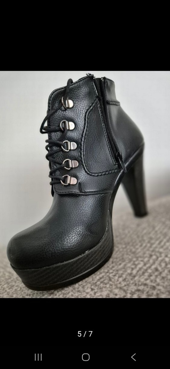 Kadın Siyah Platform Topuklu Bot - Görsel 5