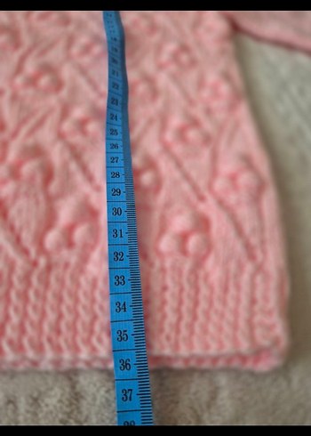 Kız Çocuk Pembe Örgü Kazak - Görsel 4