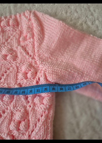 Kız Çocuk Pembe Örgü Kazak - Görsel 5