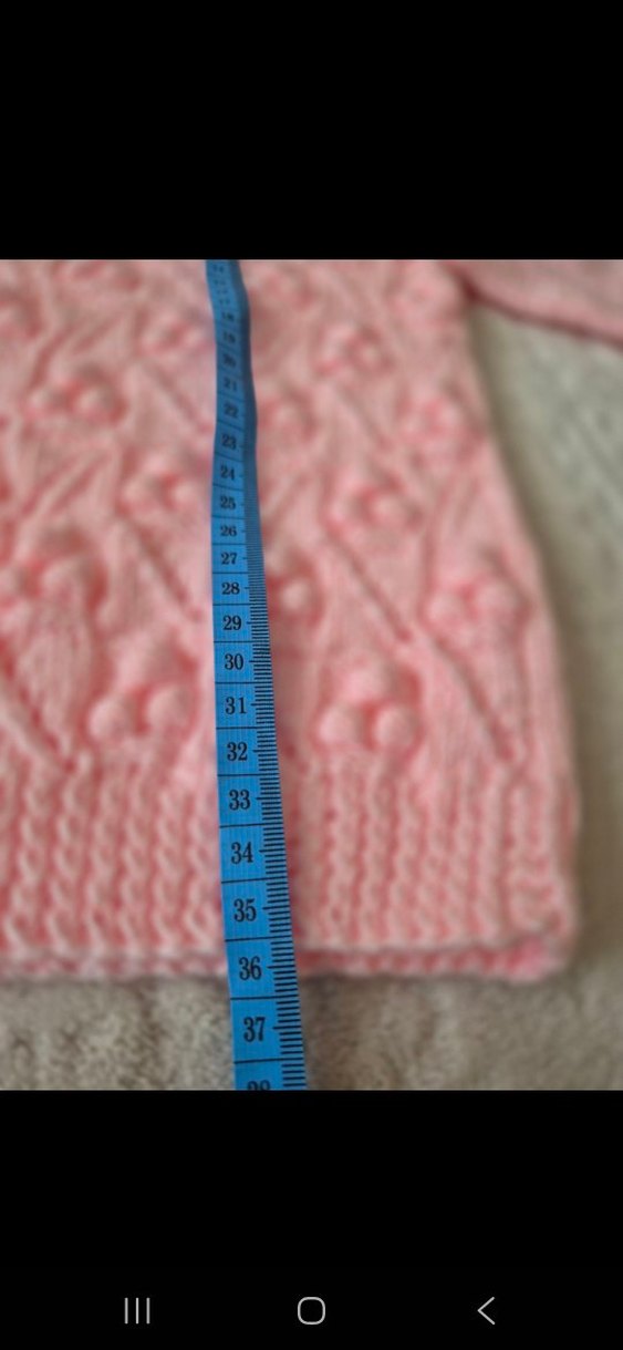 Kız Çocuk Pembe Örgü Kazak - Görsel 4