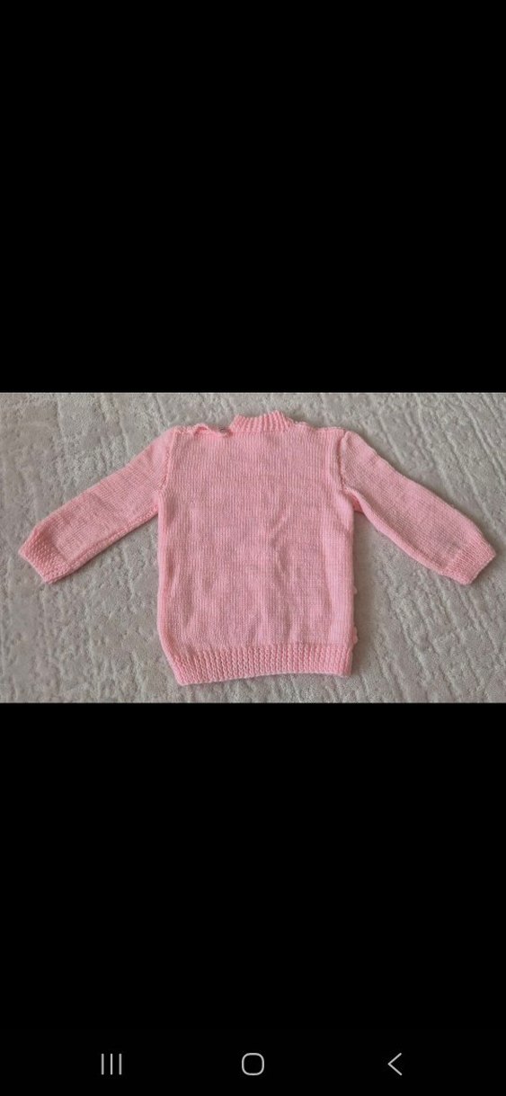 Kız Çocuk Pembe Örgü Kazak - Görsel 3