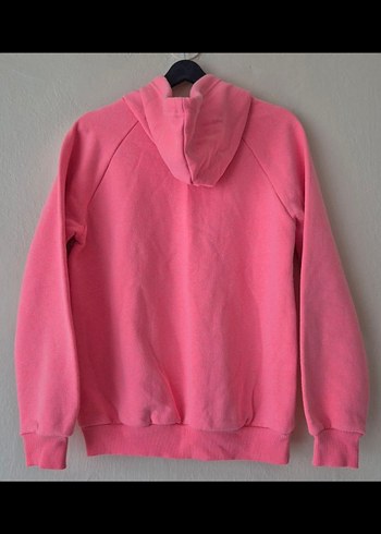 Fosforlu Pembe Renkli Kapüşonlu Sweatshirt - Görsel 3