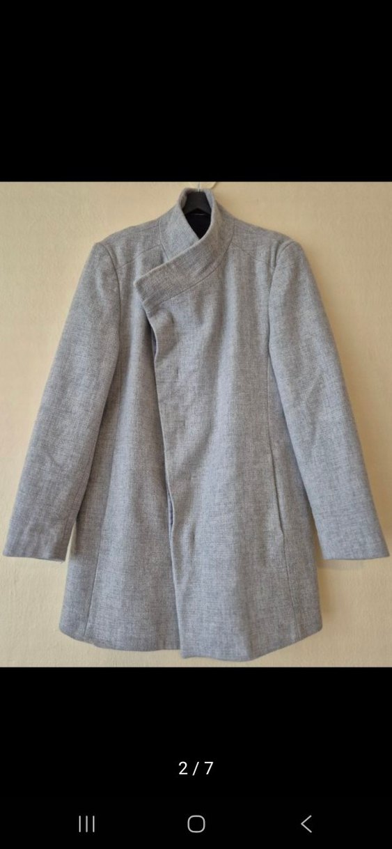 Gri Erkek Kaşe Kaban - Görsel 2