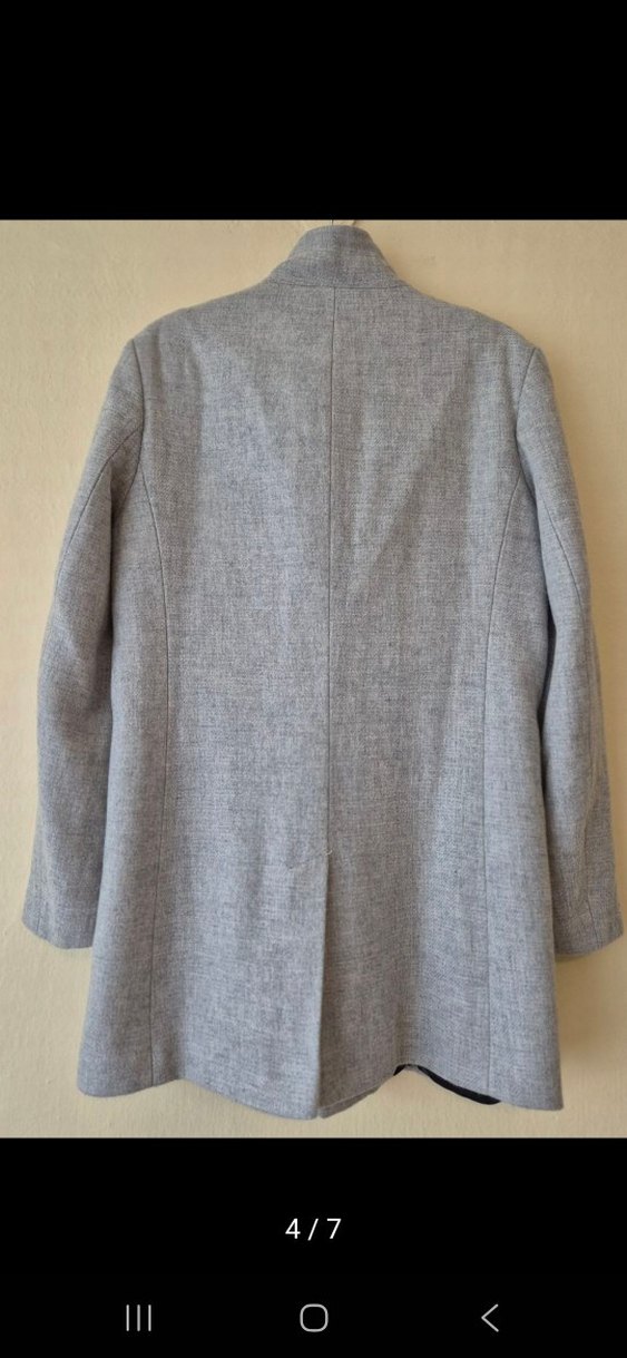 Gri Erkek Kaşe Kaban - Görsel 4