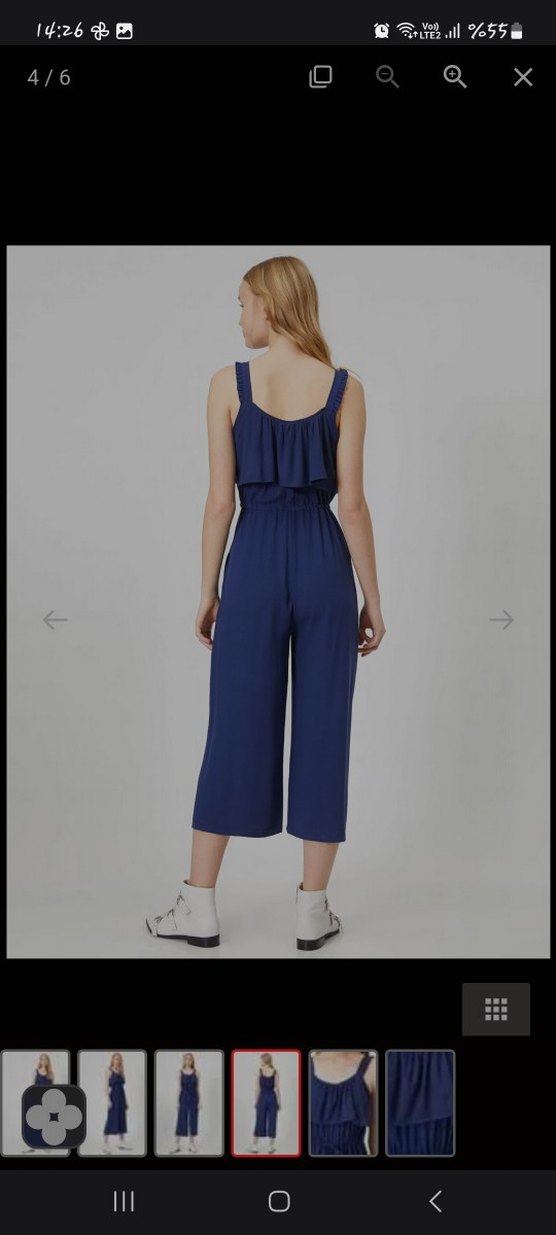 Lacivert Fırfırlı Tulum - Görsel 3