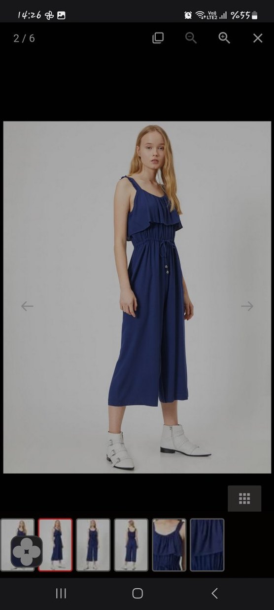 Lacivert Fırfırlı Tulum - Görsel 2