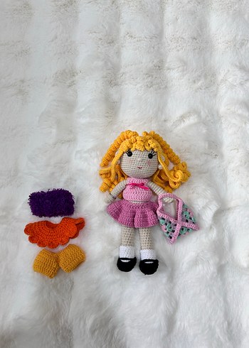 Renkli El Örgüsü Bebek ve Aksesuarları - Görsel 2