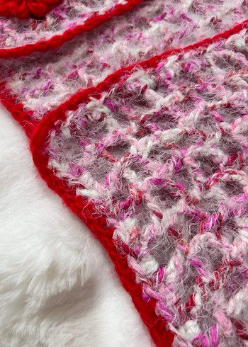 Pembe Bohem Örgü Kadın Hırka - Görsel 9