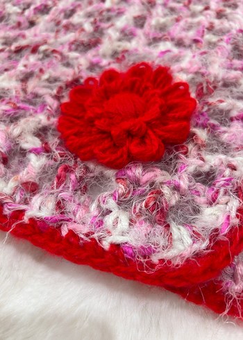 Pembe Bohem Örgü Kadın Hırka - Görsel 10