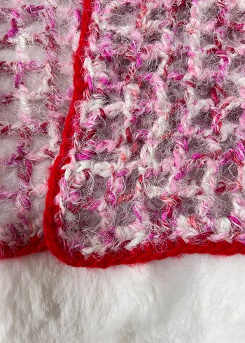 Pembe Bohem Örgü Kadın Hırka - Görsel 17