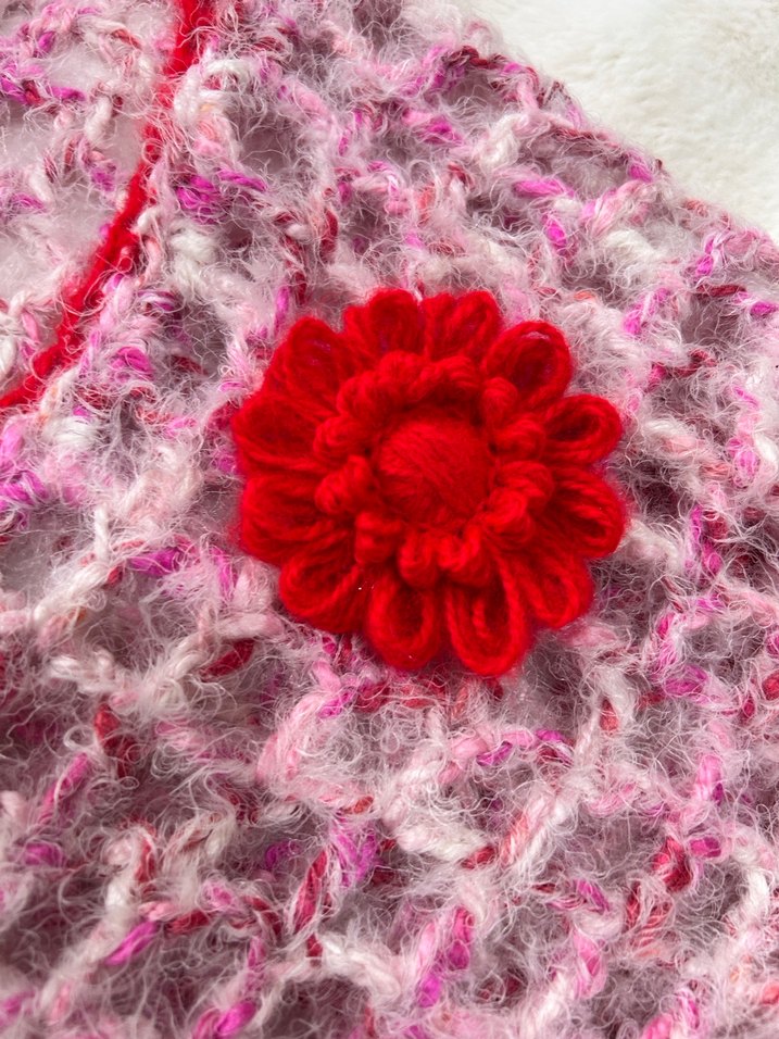 Pembe Bohem Örgü Kadın Hırka - Görsel 3