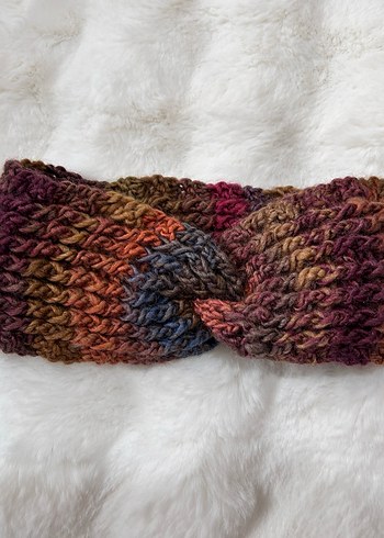 Renkli Kadın Örgü Yün saç bandı - Görsel 10