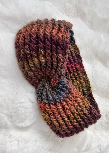 Renkli Kadın Örgü Yün saç bandı - Görsel 18