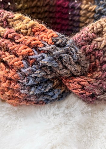 Renkli Kadın Örgü Yün saç bandı - Görsel 4