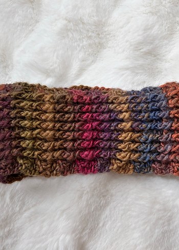 Renkli Kadın Örgü Yün saç bandı - Görsel 6