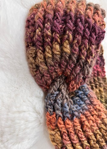 Renkli Kadın Örgü Yün saç bandı - Görsel 14