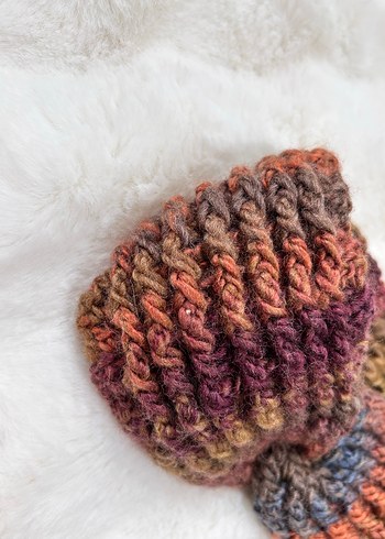 Renkli Kadın Örgü Yün saç bandı - Görsel 16