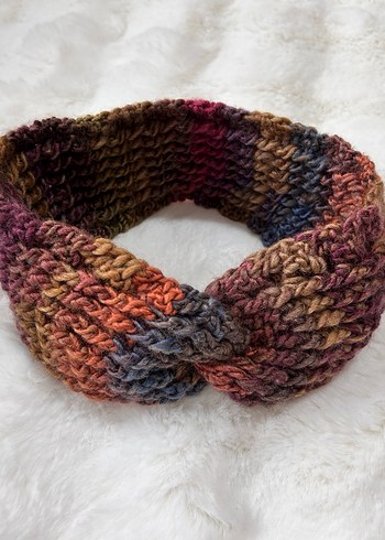Renkli Kadın Örgü Yün saç bandı - Görsel 9