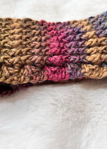 Renkli Kadın Örgü Yün saç bandı - Görsel 5