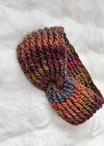 Renkli Kadın Örgü Yün saç bandı - Görsel 17