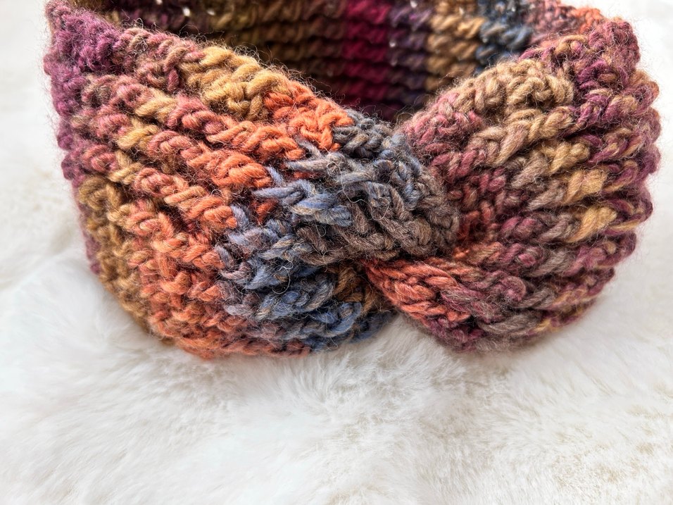 Renkli Kadın Örgü Yün saç bandı - Görsel 4