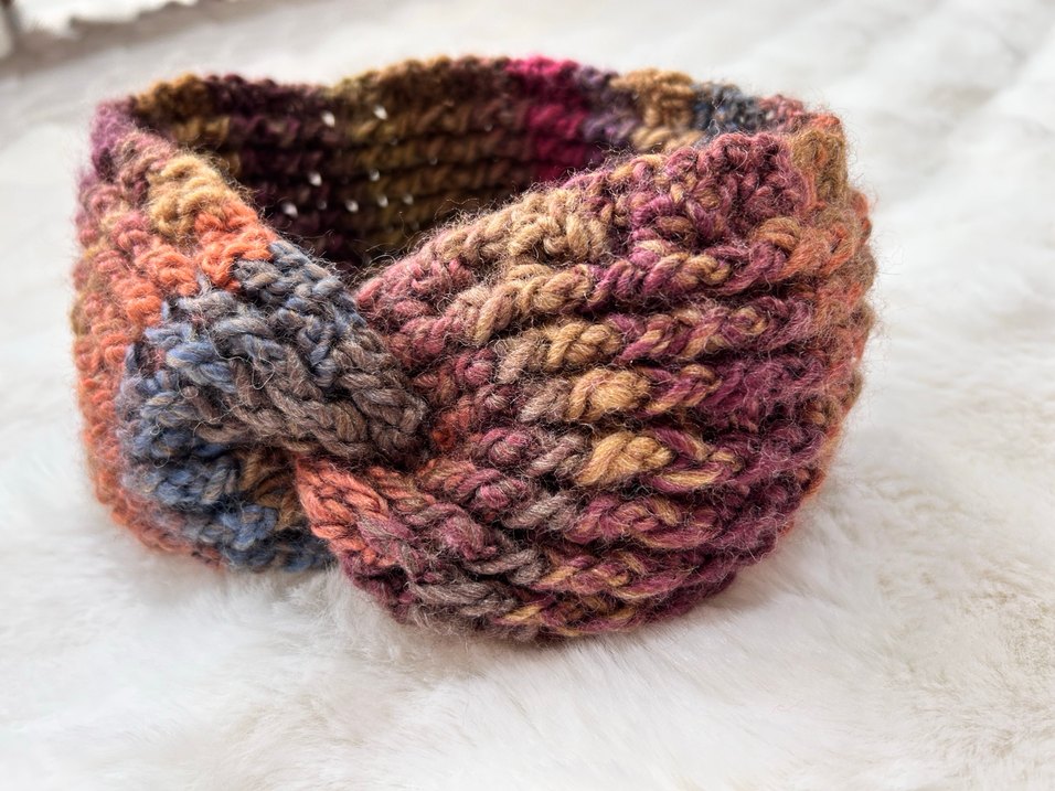 Renkli Kadın Örgü Yün saç bandı - Görsel 3