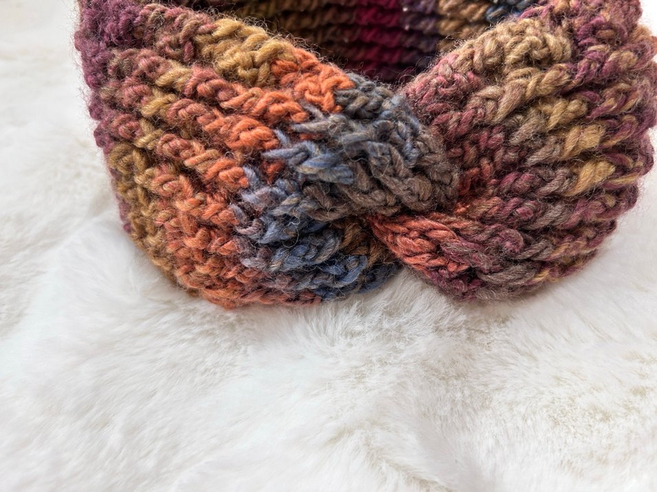 Renkli Kadın Örgü Yün saç bandı - Görsel 2