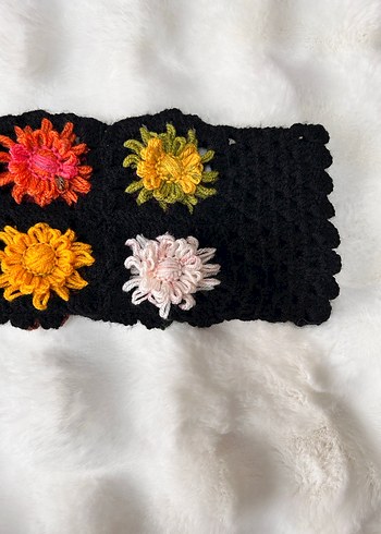 Çok Renkli Örgü Bohem Hırka 3 boyutlu çiçek motifli - Görsel 3