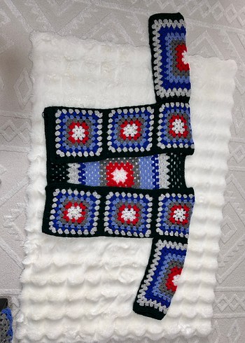 Bohem Çok Renkli Örgü Hırka - Görsel 2