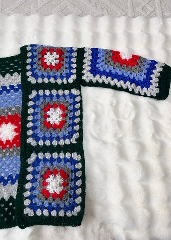 Bohem Çok Renkli Örgü Hırka - Görsel 7