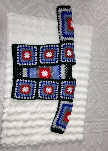 Bohem Çok Renkli Örgü Hırka - Görsel 6