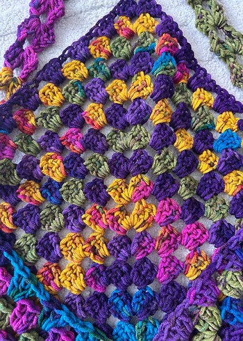 Renkli Örgü Bohem Kadın Çanta - Görsel 12