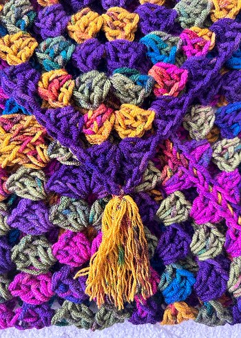 Renkli Örgü Bohem Kadın Çanta - Görsel 11