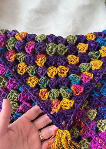 Renkli Örgü Bohem Kadın Çanta - Görsel 3