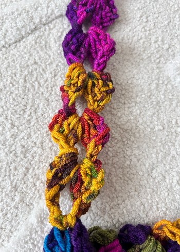 Renkli Örgü Bohem Kadın Çanta - Görsel 10